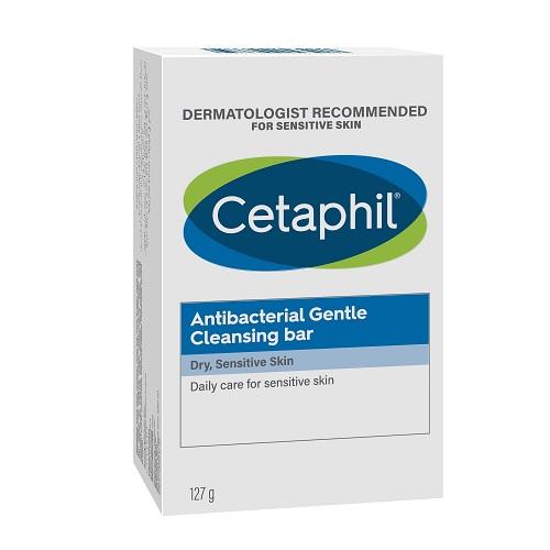 Cetaphil Antibacterial Gentle Bar Soap for Dry and Sensitive Skin for Face and Body 127g