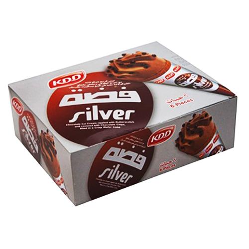 KDD Silver Ice Cream with Chocolate 130ml 6Pcs