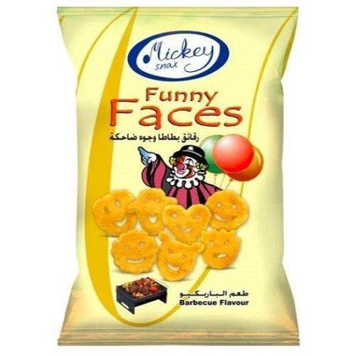 ميكي رقائق بطاطا وجوه ضاحكة بنكهة الباربكيو 16جم