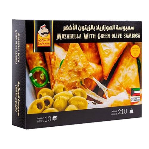 Shuwaikh Pastries Mozzarella Samosa with Green Olives 10Pcs 210g