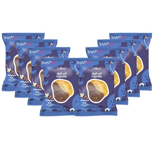 Aqwat Cupcake Chocolate and Vanilla 45g 8Pcs