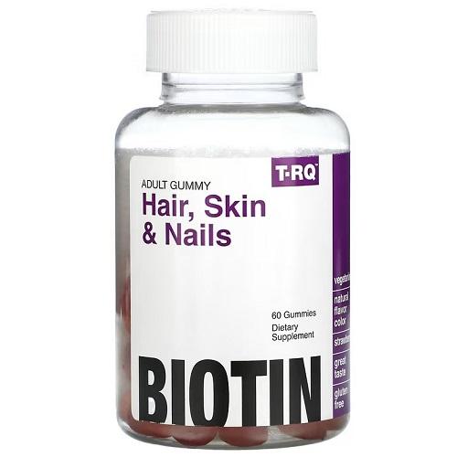 T-RQ Biotin Hair and Skin and Nails Gummies Strawberry 60Gummies
