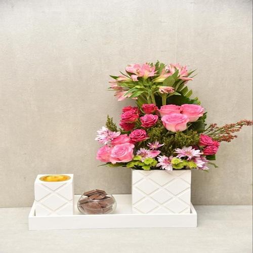 Rose Wood Decor with Incense Burner with Cocoa with Printing Card Model No.RS61