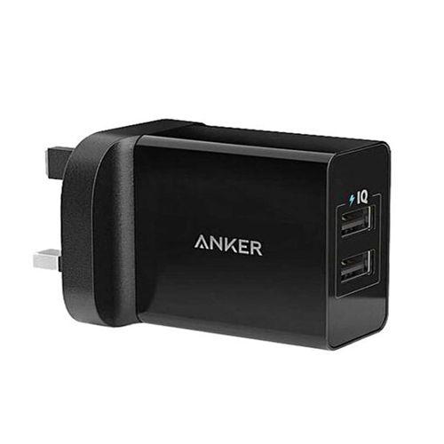انكر شاحن حائط بمنفذين USB بقوة 24 واط اسود رقم.8548