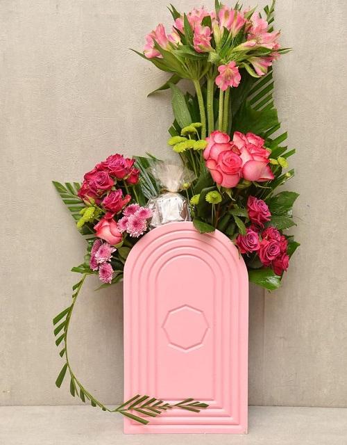 Rectangular Wood Decor Flowers with Cocoa with Printing Card Model No.RS74