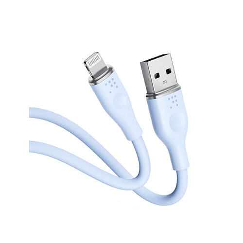 فولتمي كابل باورلينك مووس USB الى لايتنينج كيبل من السيليكون وموصل سبائك الزنك 1.2م ازرق رقم.15683
