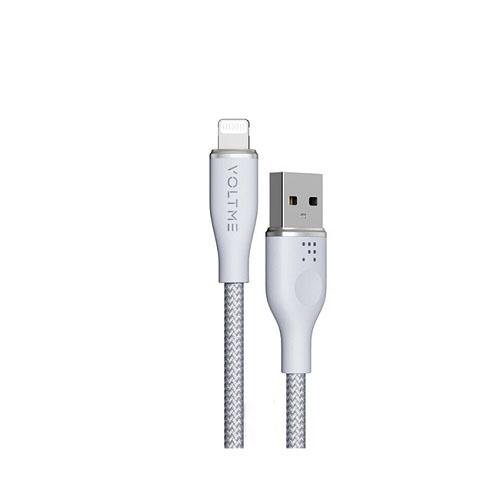 فولتمي كابل باورلينك رووج USB الى لايتنينج كيبل من النايلون المزدوج وموصل سبائك الزنك 1.2م رمادي رقم.15699