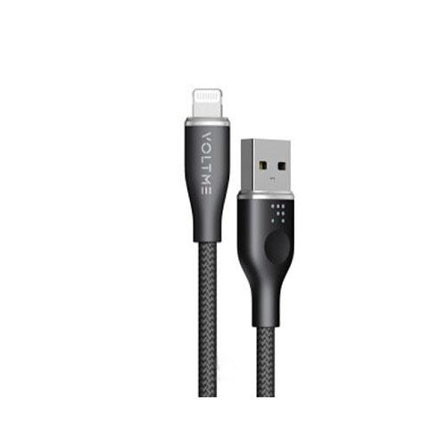 Voltme Powerlink Rugg USB to Lightning Double Nylon Cable and Zinc Alloy Connector 1.2m Black No.15696