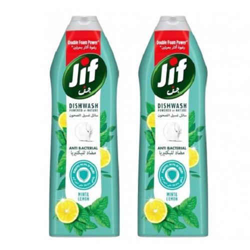 Jif Dishwashing Liquid Antibacterial Mint and Lemon 670ml 2Pcs