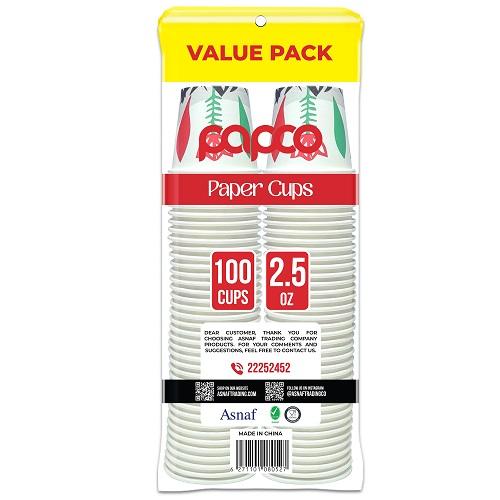 Papco Paper Cups 2.5 Oz Colored 100Pcs