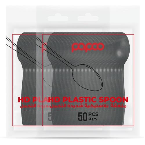 Papco Plastic Spoon Hd-Black 100Pcs