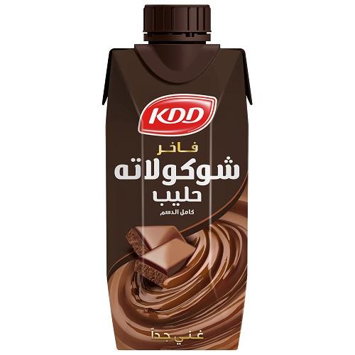 كي دي دي بريميوم حليب بنكهة الشوكولاتة كامل الدسم بدون سكر 250مل