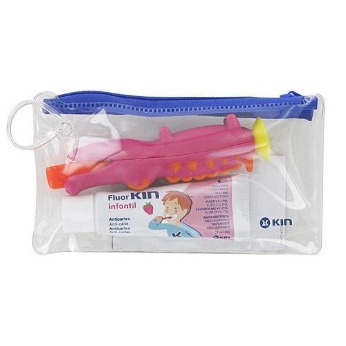 Kin Kids Travel Kit Crocodile Toothbrush and Toothpaste 25ml 