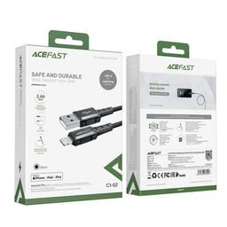 ايس فاست C1-02 كابل بيانات وشحن من الالومنيوم USB الى لايتنينج 1.2م اسود رقم.15897