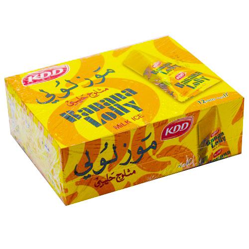 KDD Ice Cream Milk Ice Banana Lolly 12Pcs
