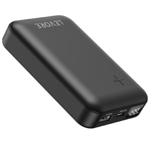 ليفوري باور بانك 10000مللي امبير شحن سريع بمنفذ USB و Type C اسود رقم.15476