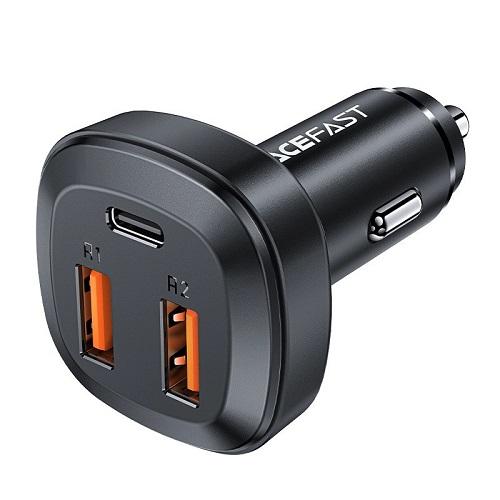 ايس فاست B9 شاحن سيارة معدني بمنفذين USB ومنفذ Type C بقدرة 66واط اسود رقم.15879