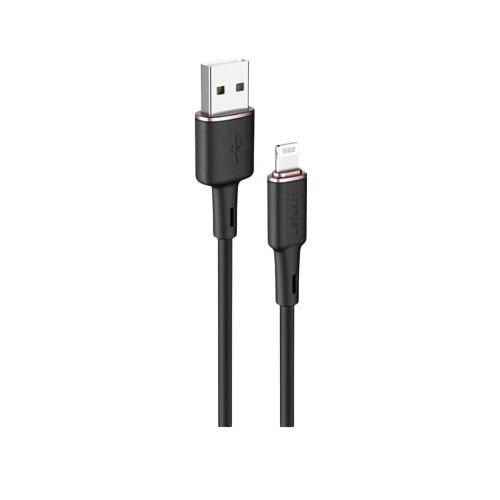 ايس فاست C2-02 كابل شحن ونقل بيانات من الزنك بطبقة سيليكون USB الى لايتنينج اسود رقم.15893
