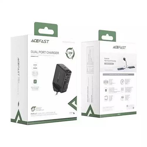 ايس فاست A8 شاحن مزدوج بمنفذين Type C وUSB بقدرة 32واط اسود رقم.15876