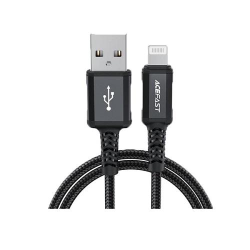 ايس فاست C4-01 كابل بيانات وشحن من الالومنيوم المضفر USB الى لايتنينج 1.8م اسود رقم.15890