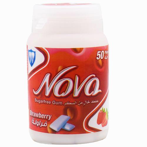 Nova Sugar Free Gum with Strawberry 50Pcs 70g