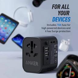 انكر 312 محول السفر 30واط مزدوج منافذ USB ومنفذ Type C اسود رقم.14817
