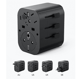 انكر 312 محول السفر 30واط مزدوج منافذ USB ومنفذ Type C اسود رقم.14817