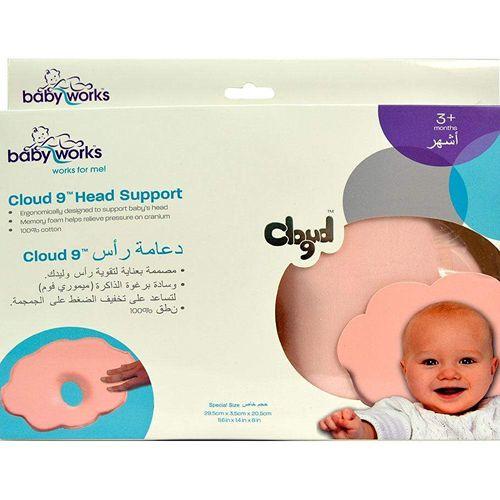بيبي ووركس دعامة راس كلاود9 بغطاء قطني وردي موديل رقم.29341AR