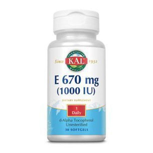 KAL Vitamin E 670mg Dietary Supplement 30Softgel Capsules