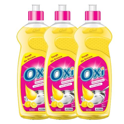 Oxi Dish Washing Liquid Lemon Yellow 600g 3Pcs