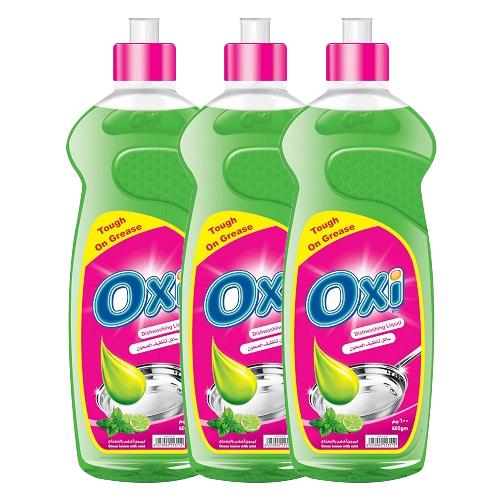 Oxi Dish Washing Liquid Lemon Mint 600g 3Pcs