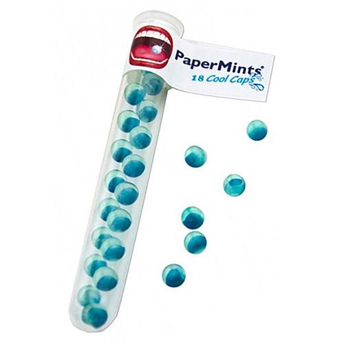Papermints Cool Caps Refreshing Mint Flavored Mouth Capsules Mint Tube Sugar Free 18Pcs