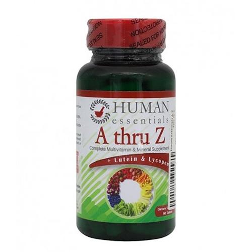 Human Essentials A Thru Z Multivitamin and Mineral Supplement 90Tablets