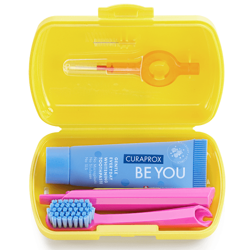Curaprox Travel Set Toothpaste 10ml with Toothbrush Yellow