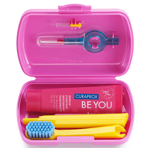 Curaprox Travel Set Toothpaste 10ml with Toothbrush Pink
