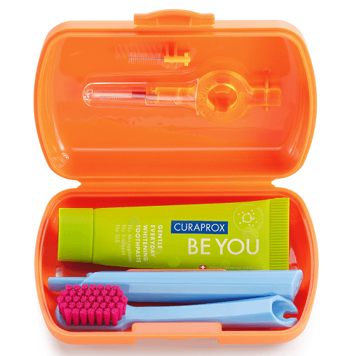 Curaprox Travel Set Toothpaste 10ml With Toothbrush Orange
