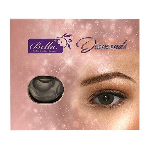 Bella Diamond Colored Eye Contact Lenses UV Block Silver Mist Plano