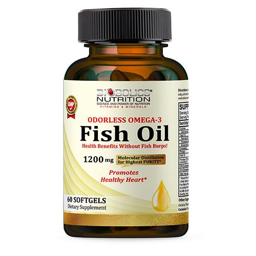 Biobolics Omega3 Fish Oil Promotes Heart Health 1200mg 60Softgel Capsules 