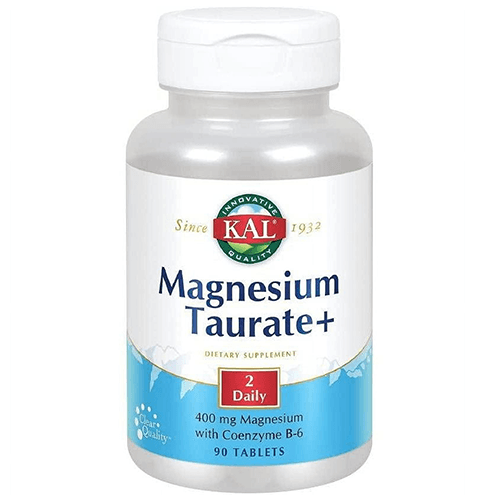 KAL Magnesium Taurate+ Dietary Supplement 400mg Magnesium with Coenzyme B6 2Daily 90Tablets