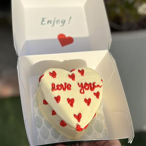 Heart Cake Mixture of Chocolate and Vanilla