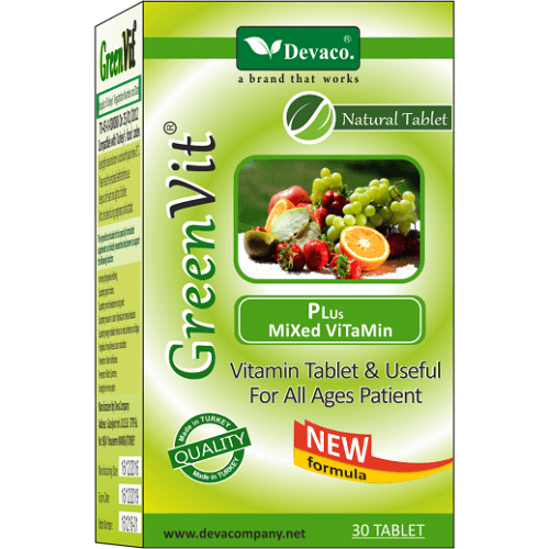 Devaco Greenvit Useful for All Ages Patient Dietary Supplement 30Tablets