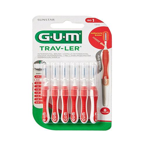 Sunstar Gum Trave Ler Interdental Brush for Interdental Cleaning Red 0.8mm 6Pcs No.1314