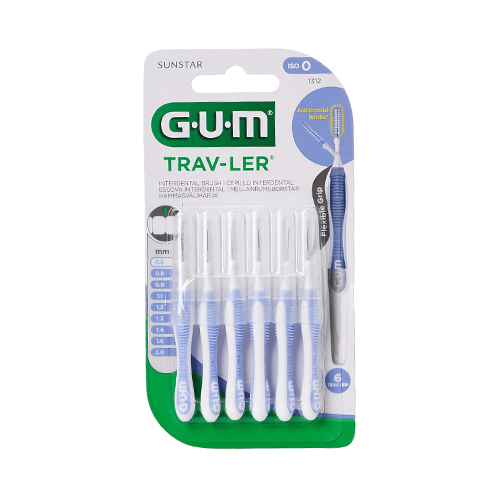 Sunstar Gum Trave Ler Interdental Brush for Interdental Cleaning Sky Blue 0.6mm 6Pcs No.1312