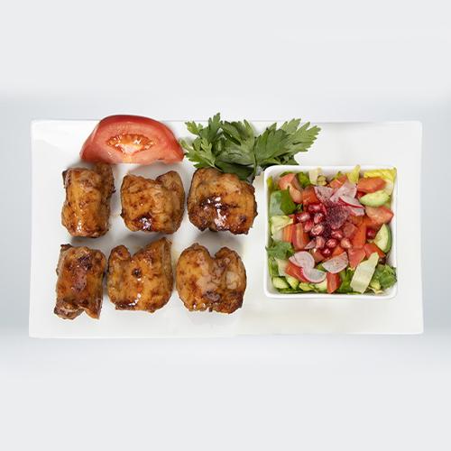 شيش طاووق 6قطع وسلطة صغيرة