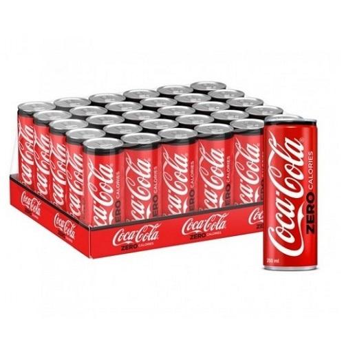 Coca Cola Soft Drink Can Zero Sugar 250ml 30Pcs
