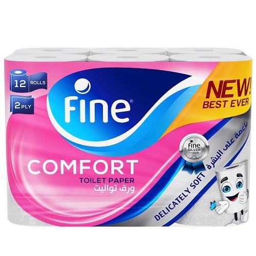 Fine Comfort Toilet Paper 180Sheets 2Ply 12Pcs