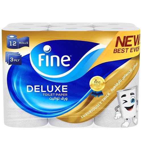 Fine Deluxe Toilet Paper 140Sheets 3Ply 12Pcs