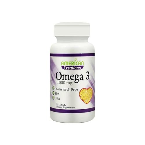 American Creations Omega3 Dietary Supplement for Improving Memory 1000mg 30Softgel Capsules