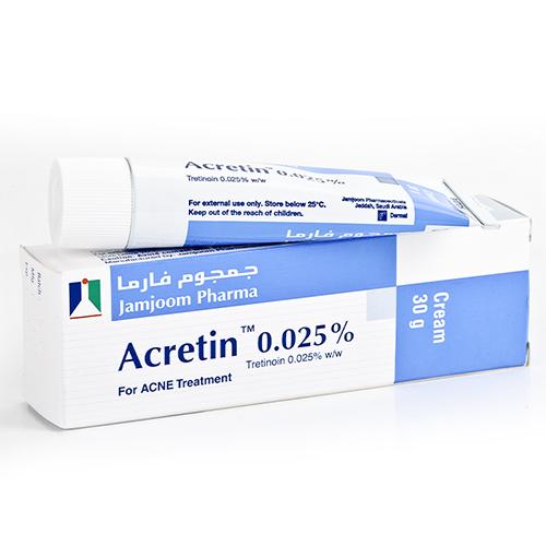 Acretin 0.025% Topical Cream for Treat Acne and Blackheads 30g