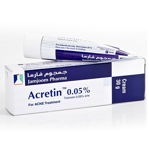 اكريتين 0.05٪ كريم موضعي لعلاج حب الشباب والرؤوس السوداء 30جم